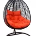 Подвесное двухместное кресло-кокон ФИДЖИ шоколад + каркас (Подвесное кресло-кокон ФИДЖИ шоколад + оранжевая подушка (полиэстер) FID 402)