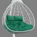 Подвесное двухместное кресло-кокон FISHT белый + каркас (Подвесное кресло-кокон FISHT белый + салатовая подушка (рогожка) FIS 203)