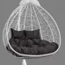 Подвесное двухместное кресло-кокон FISHT белый + каркас (Подвесное кресло-кокон FISHT белый + серая подушка (велюр) FIS 207 №19)