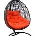 Подвесное двухместное кресло-кокон ФИДЖИ шоколад + каркас (Подвесное кресло-кокон ФИДЖИ шоколад + оранжевая подушка (полиэстер) FID 402)