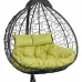 Подвесное двухместное кресло-кокон FISHT черный + каркас (Подвесное кресло-кокон FISHT черный + зеленая подушка FIS 108)