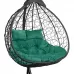 Подвесное двухместное кресло-кокон FISHT черный + каркас (Подвесное кресло-кокон FISHT черный + зеленая подушка FIS 108)