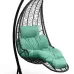 Подвесное кресло-кокон LUNA коричневый + каркас (Подвесное кресло-коконl LUNA коричневый + зеленая подушка (велюр))