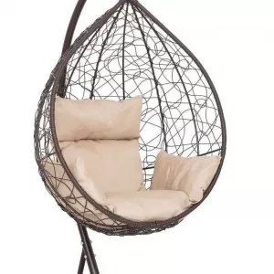 Подвесное кресло-кокон SEVILLA коричневый  + каркас (Подвесное кресло-кокон SEVILLA коричневый + бежевая подушка SEV-1 301)