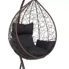 Подвесное кресло-кокон SEVILLA коричневый  + каркас (Подвесное кресло-кокон SEVILLA коричневый + черная подушка SEV-1 305)