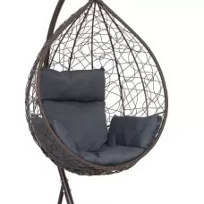 Подвесное кресло-кокон SEVILLA коричневый  + каркас (Подвесное кресло-кокон SEVILLA коричневый + темно-серая подушка SEV-1 311)