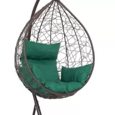 Подвесное кресло-кокон SEVILLA коричневый  + каркас (Подвесное кресло-кокон SEVILLA коричневый + зеленая подушка SEV-1 303)