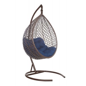 Подвесное кресло-кокон Montblanc (Монблан) коричневый + каркас (Подвесное кресло-кокон Montblanc (Монблан) коричневый + каркас (темно-синяя подушка Relax) MONB 310)