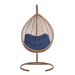Подвесное кресло-кокон Montblanc (Монблан) горячий шоколад + каркас (Подвесное кресло-кокон Montblanc (Монблан) горячий шоколад + каркас (темно-синяя подушка Relax) MONB 410)